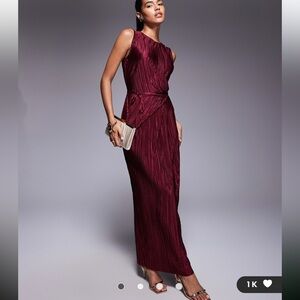 ASOS Burgundy Sleeveless Dress